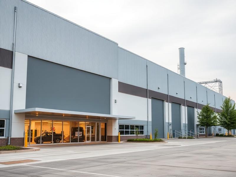 Exterior of a modern commercial facility